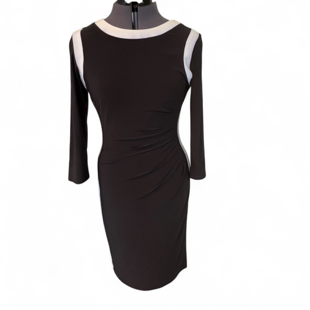 Ralph Lauren Black and White Long Sleeve Dress NWT